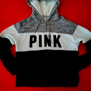 PINK sweatshirt zip up hoodie size small